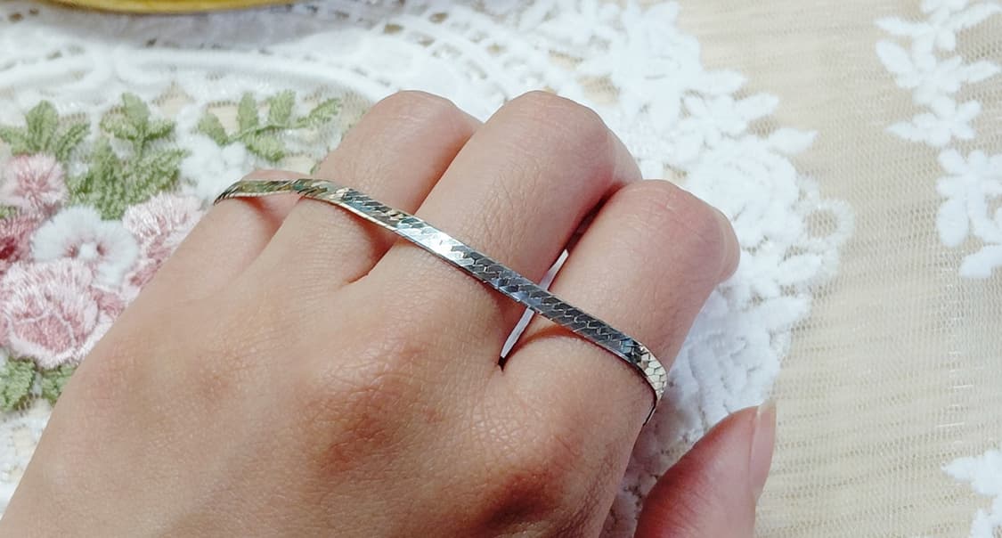 vintage)빈티지 이태리 실버925 헤링본 팔찌/은팔찌/뱀줄팔찌 상품이미지7