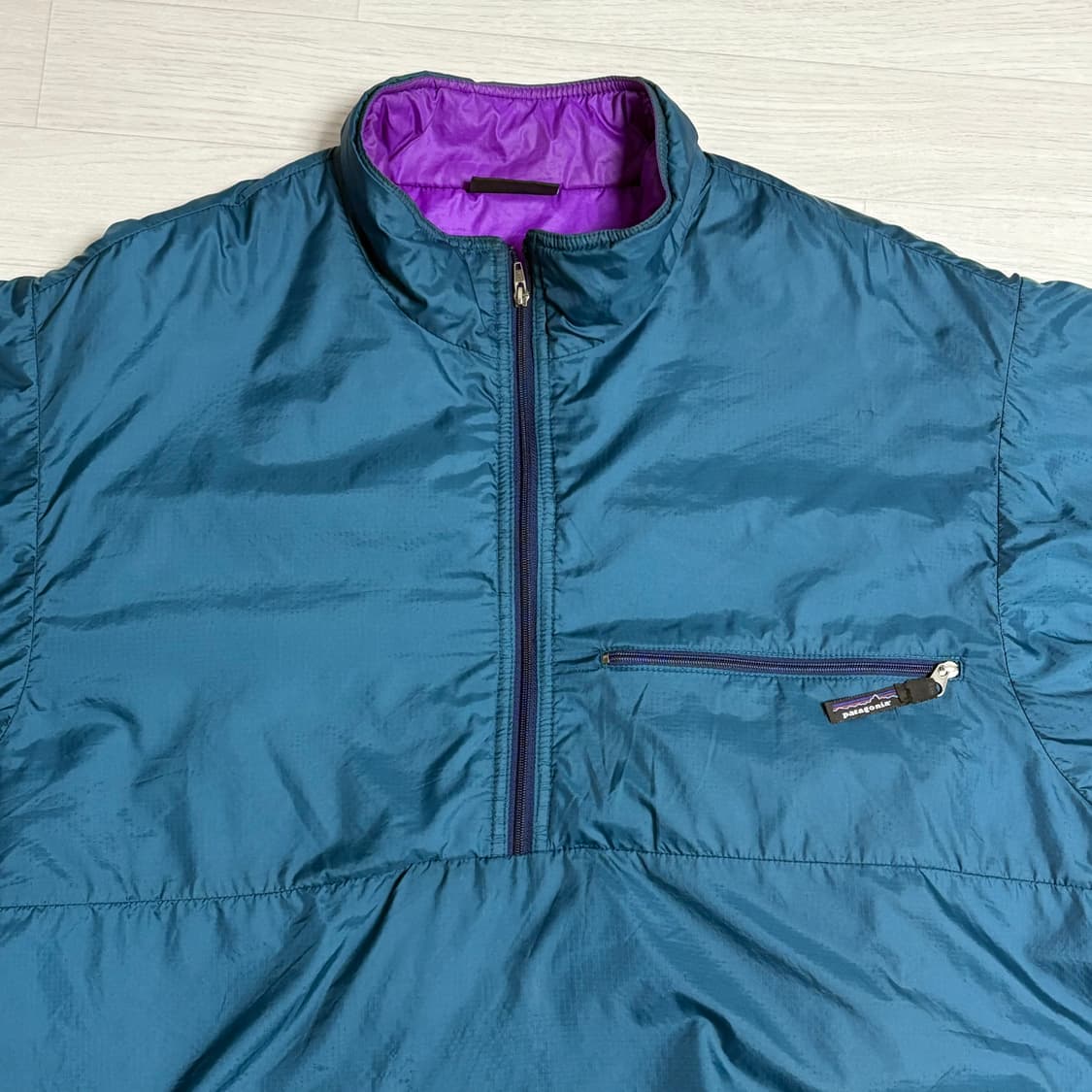 🇺🇸 90s 파타고니아 풀오버 퍼프볼 블루그래스 상품이미지3