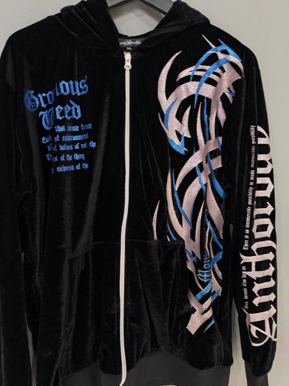 legend back printing velvet hood zip-up 상품이미지6