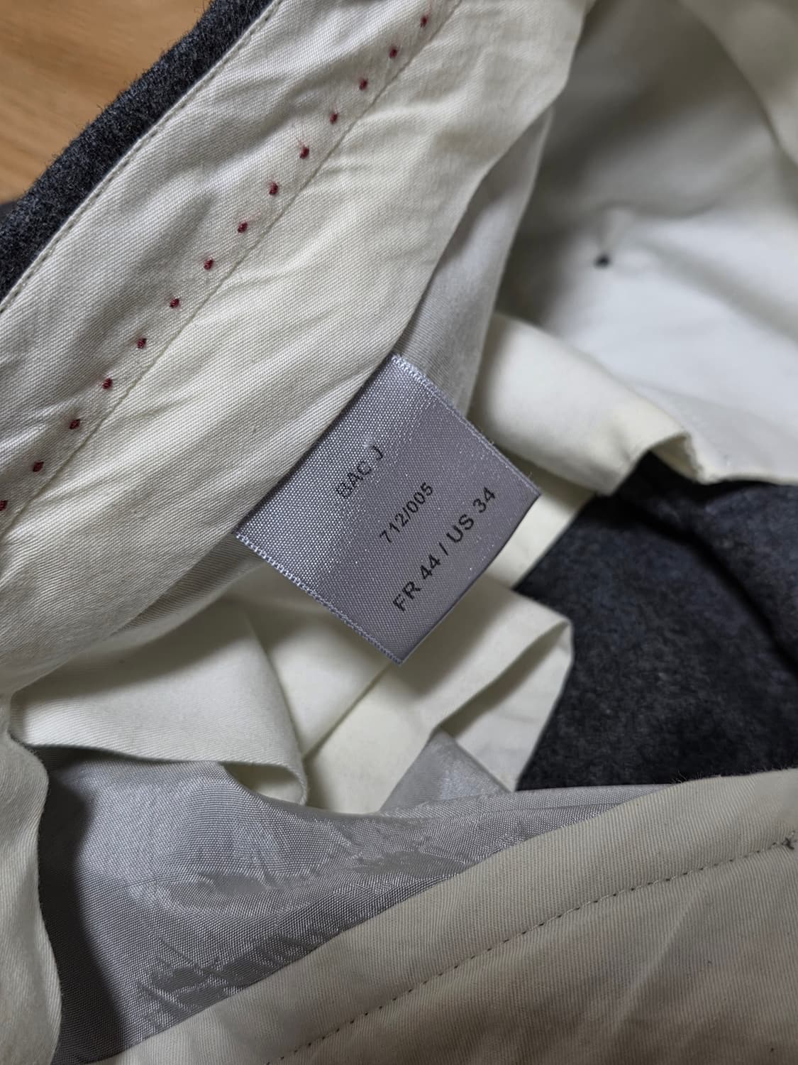 44size오늘만25만)버나드장 BAC J 울플란넬 미디엄그레이 트라우저 상품이미지4