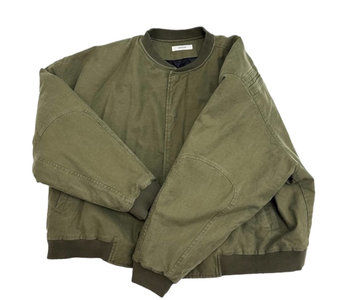 논노드 서퍼 다이 서지 봄버 자켓 빈티지 카키 상품이미지1