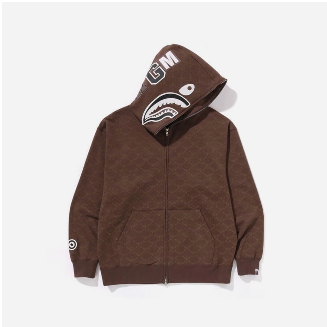 구함) 베이프 컬리지 모노그램 릴렉스핏 샤크 풀 후드집업 상품이미지1