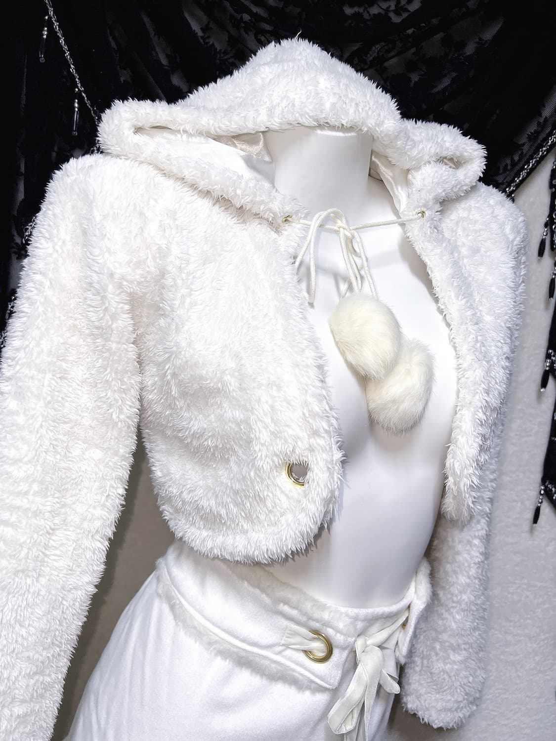 트랄라라 볼레로 폼폼이 퍼가디건 달천 풀문 로맨틱갸루 로걀 핀터 삿포로 상품이미지3