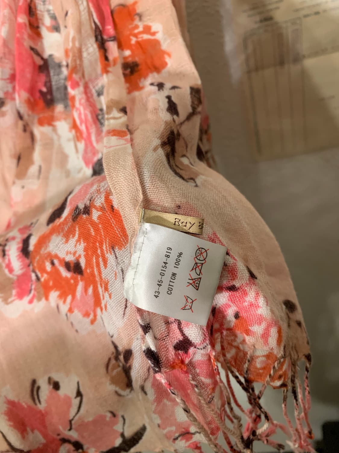 레이빔즈 플라워 패턴 롱 스카프 상품이미지4