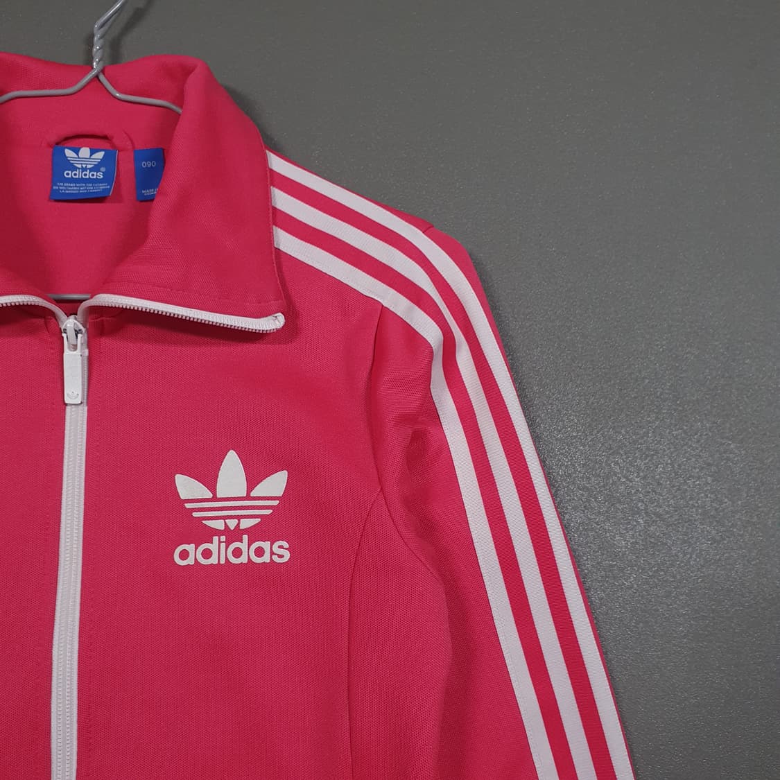 여성 90) 아디다스 유로파 져지 희귀 핑크 벨벳 로고 트랙탑 져지 자켓 상품이미지3