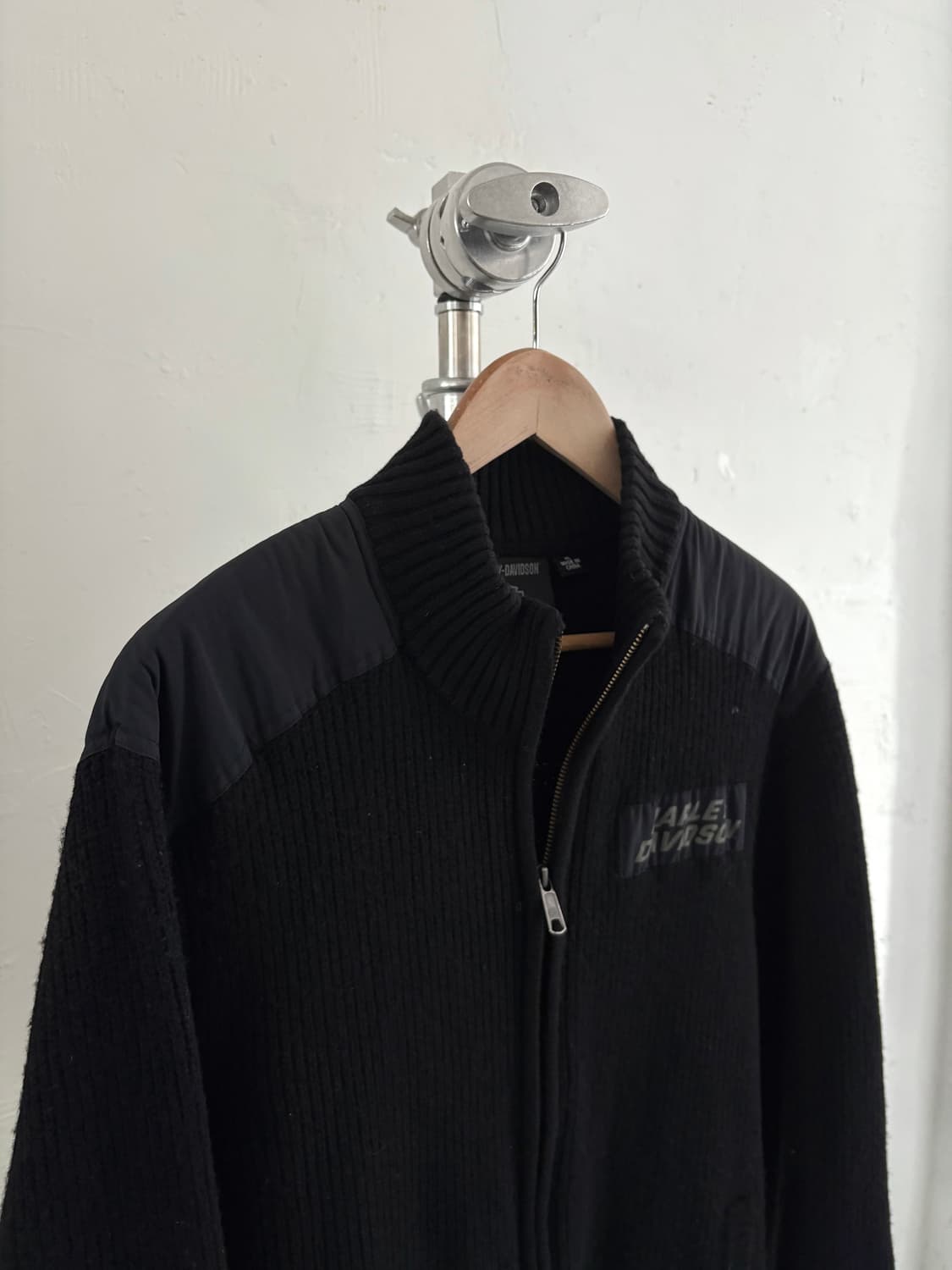 할리데이비슨 블랙 스컬 니트 집업 상품이미지2