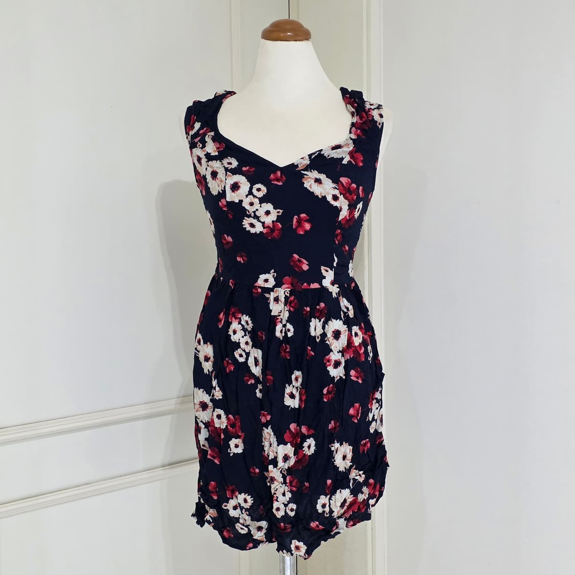 홀리스터) 빈티지 휴양지 플라워 패턴 등포인트 여행 미니슬리브리스원피스 상품이미지2