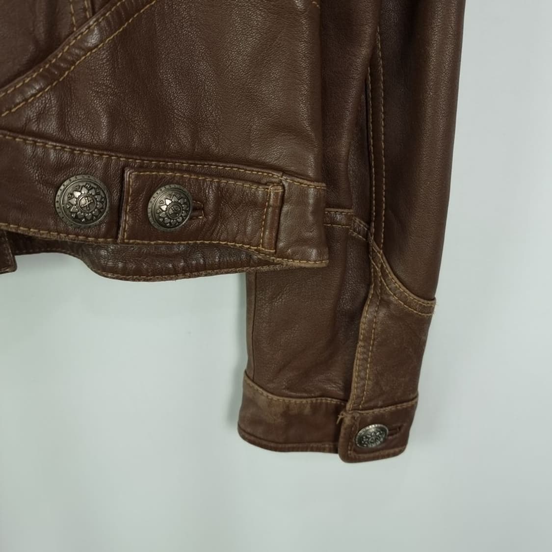 [빈티지] 리얼 램스킨 양가죽 빈티지 슬림핏 레더 자켓 M19224 상품이미지6