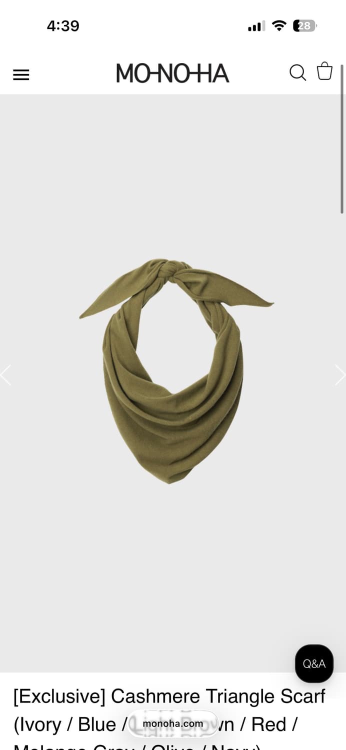 Monoha Cashmere Triangle Scarf 상품이미지2