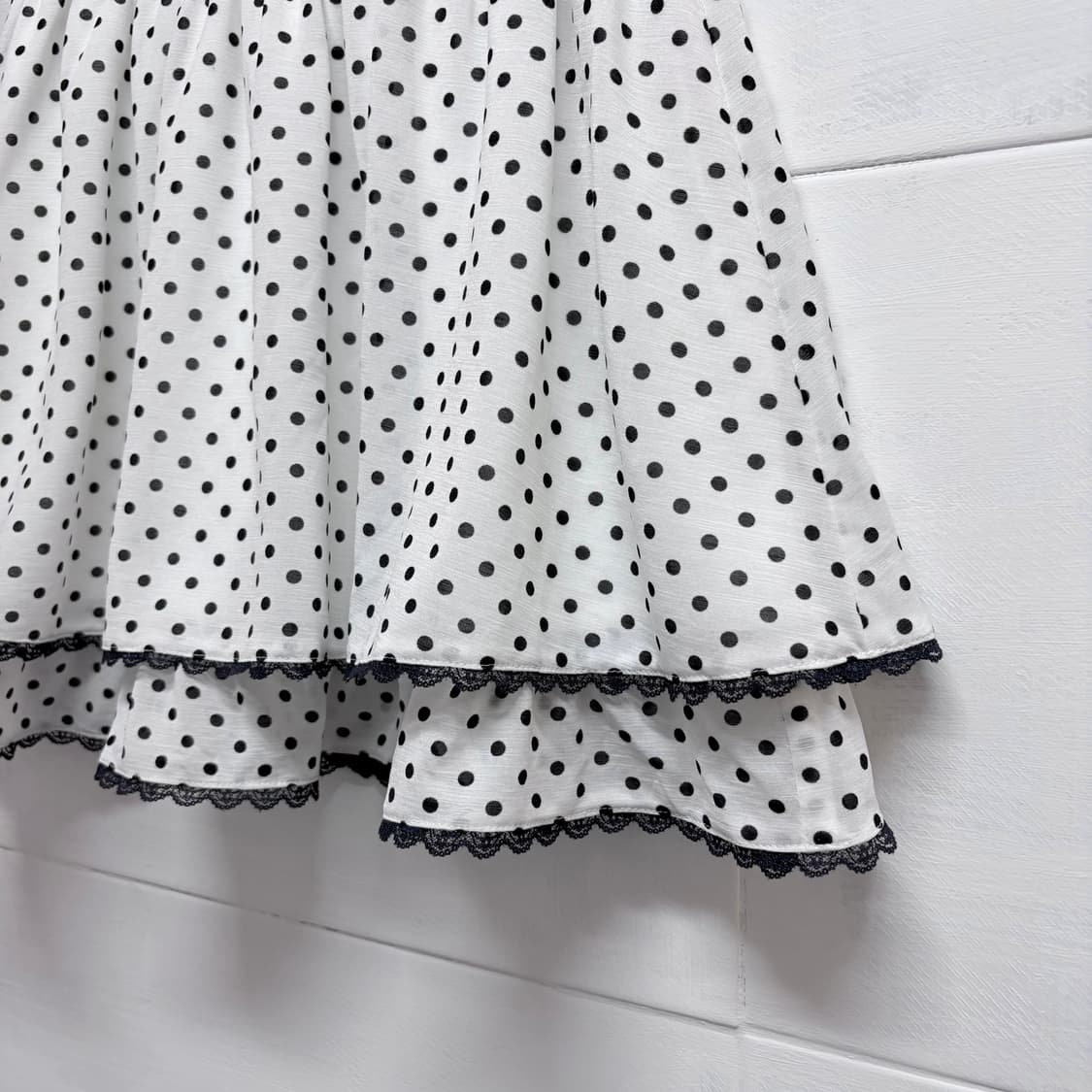 도트 캉캉 레이스 미니 스커트 Made in JAPAN 상품이미지2