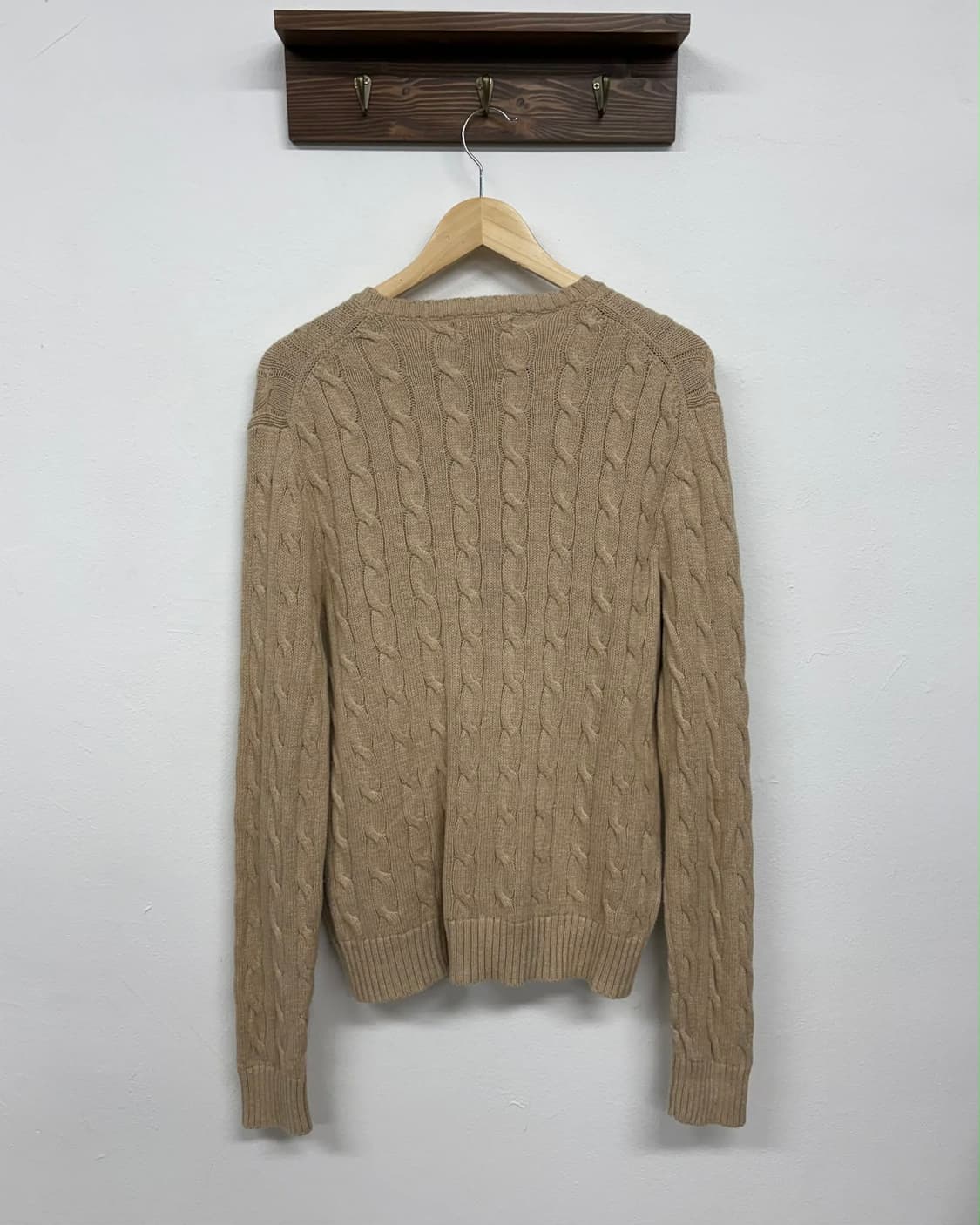 [M] 폴로 랄프로렌 베이지 코튼 케이블 니트 스웨터 상품이미지2