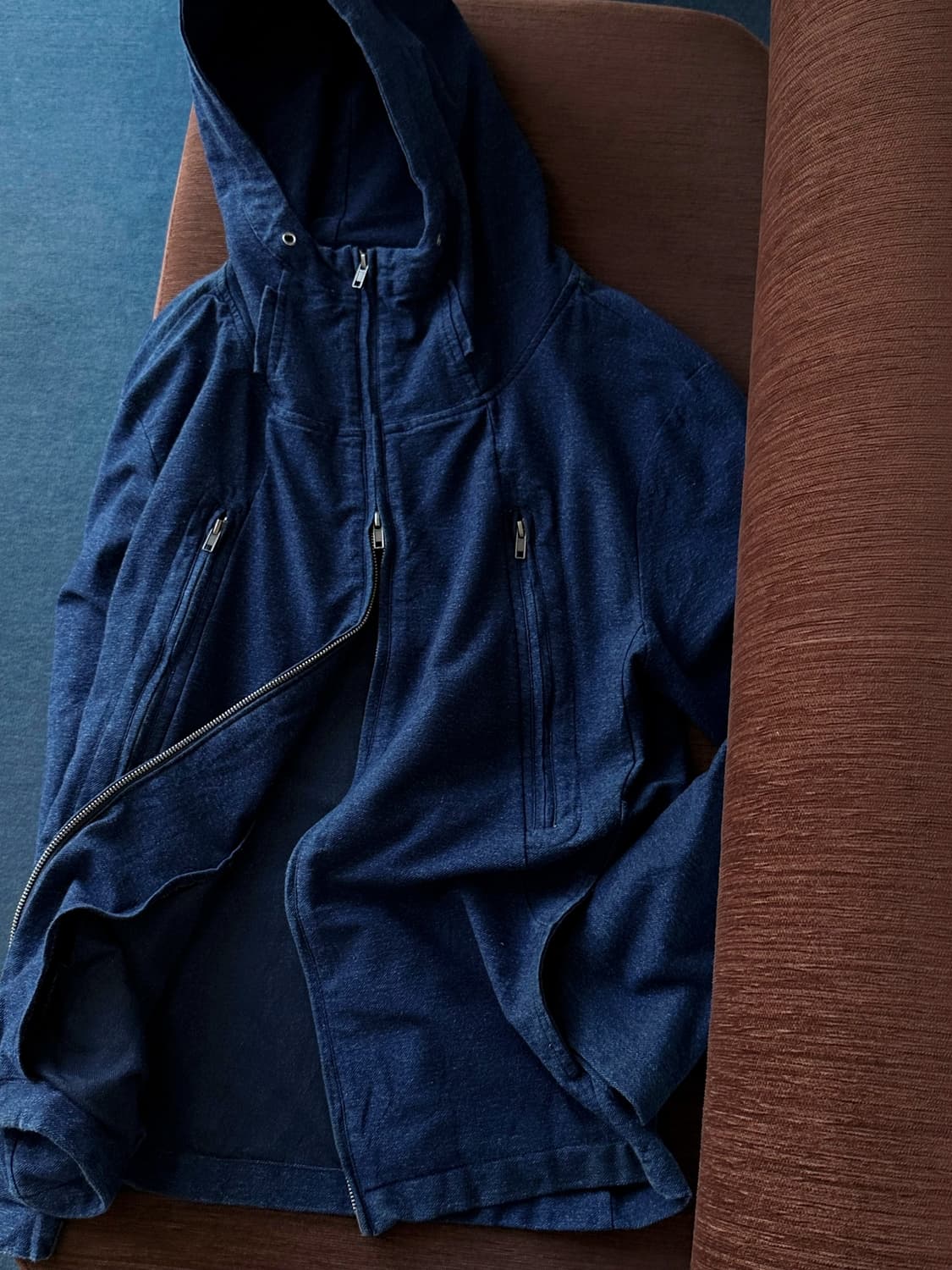 Mild cotton sweat 2way zip hood parka 상품이미지1