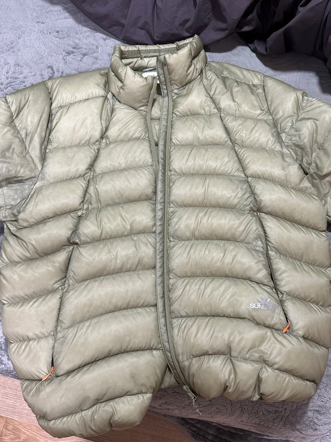 썬러브 경량패딩 카키 라지 상품이미지1