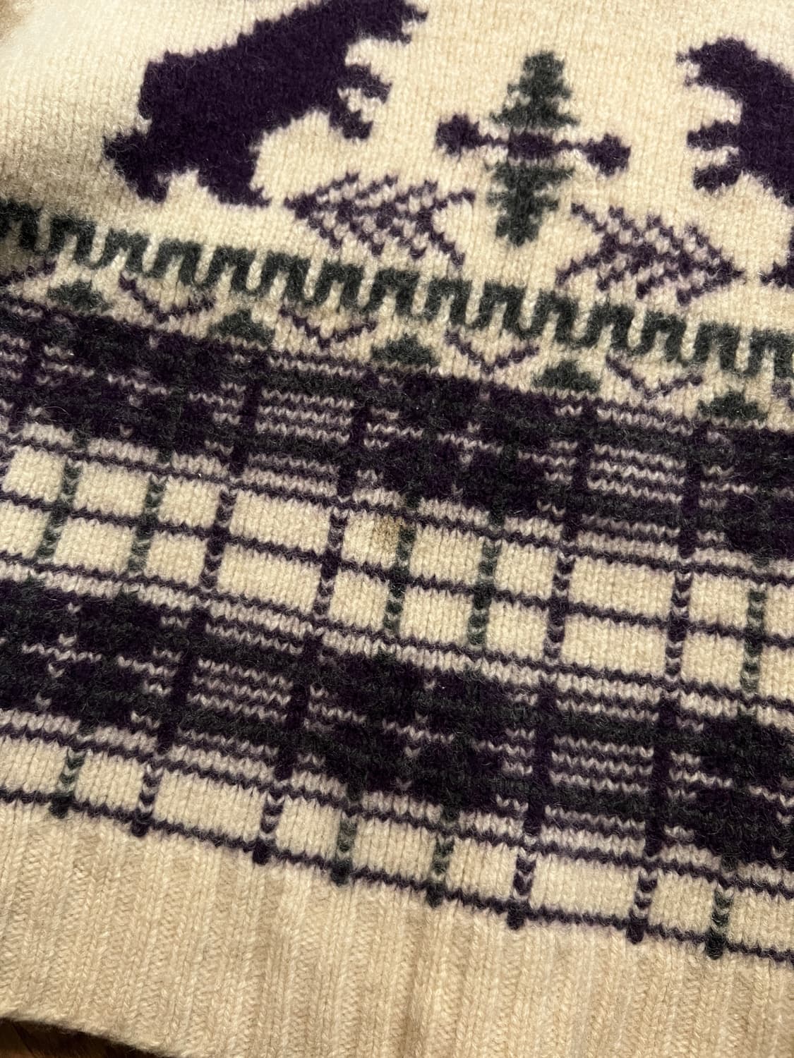 [XL]90's USA 빈티지 폴라베어 패턴 울 스웨터 상품이미지4