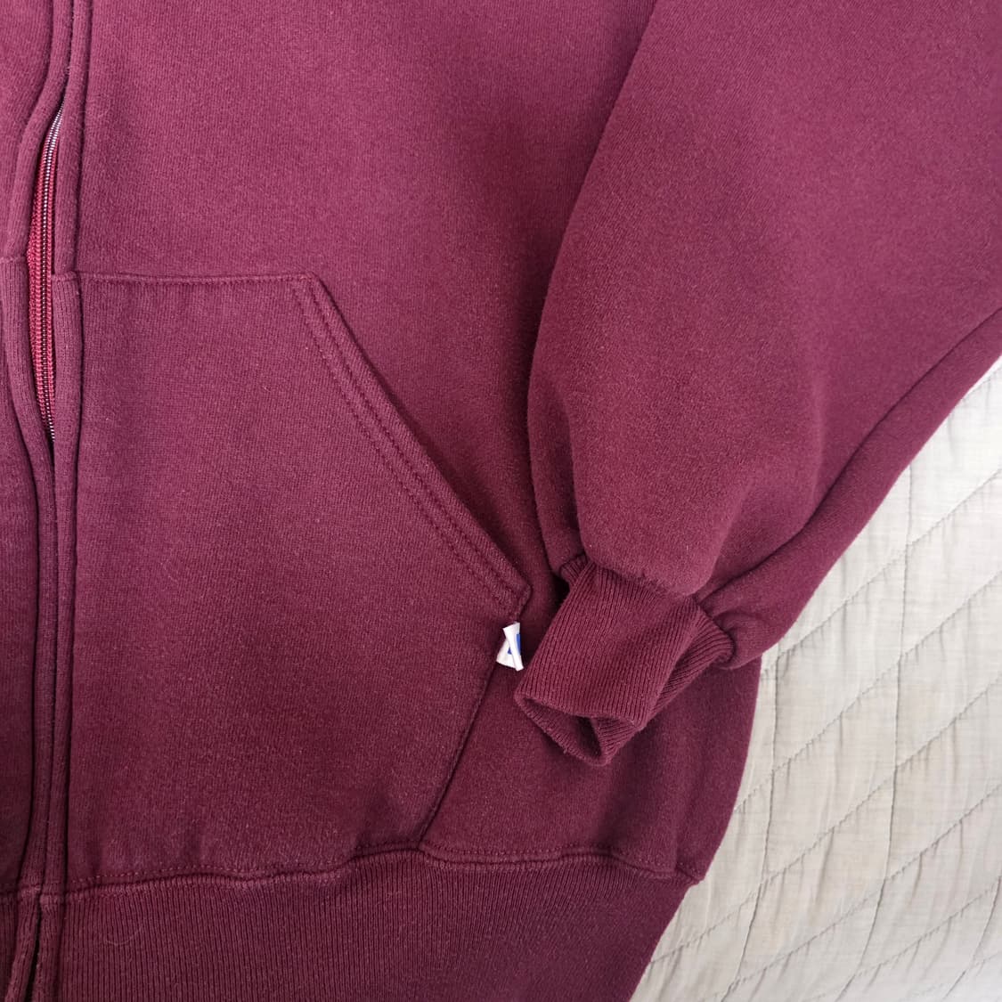 [XXL] 90s USA 빈티지 러셀 후드 집업 페이디드 버건디/퍼플 상품이미지2