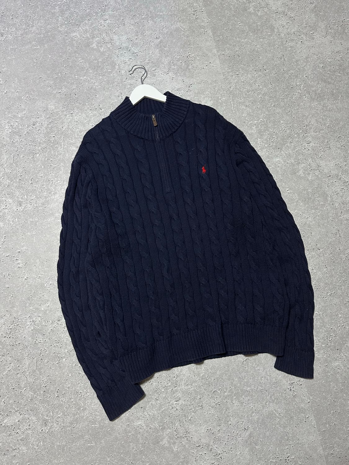 폴로 랄프로렌 네이비 케이블 반집업 니트 상품이미지2