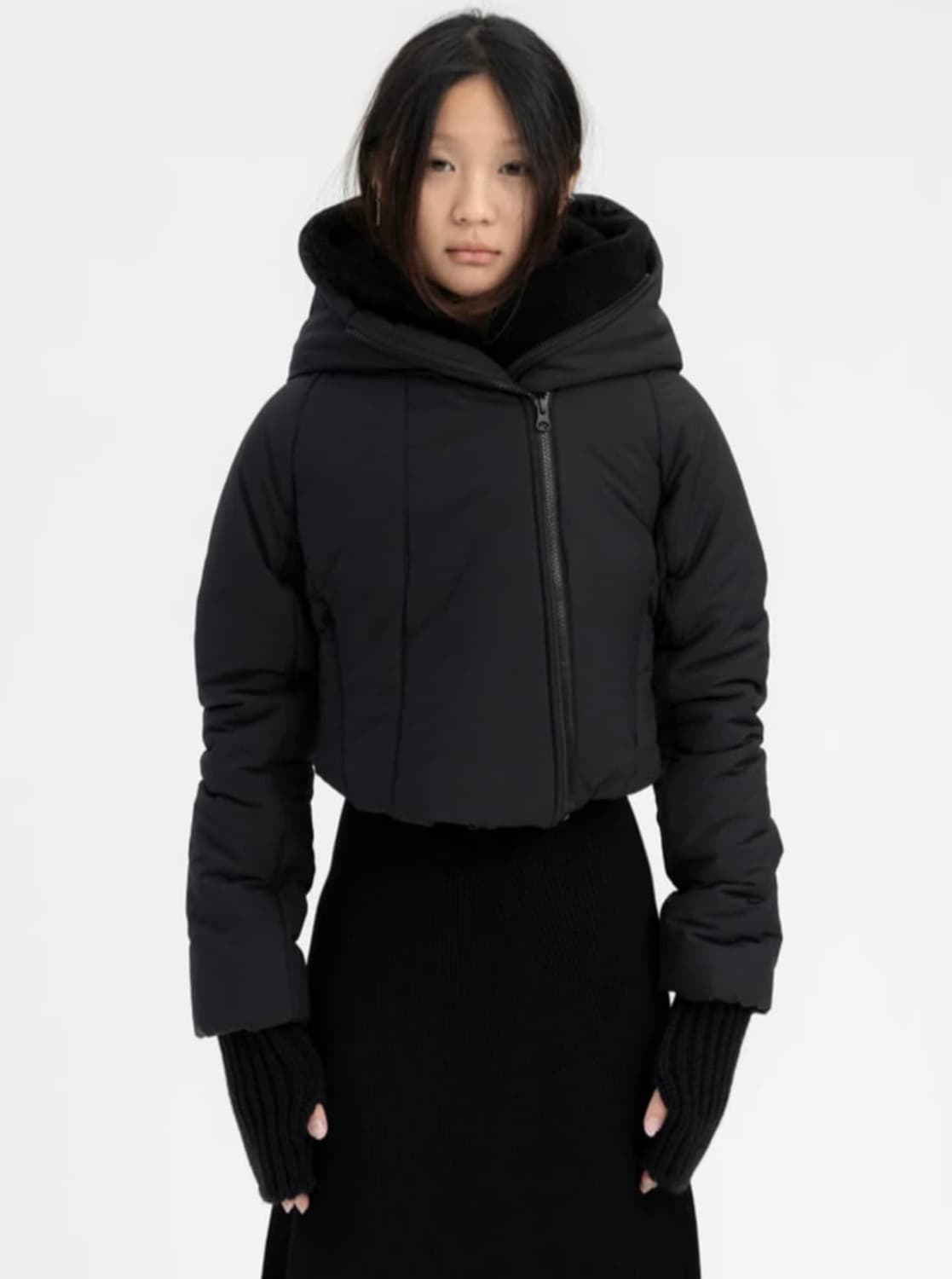 혜인서 크롭 패딩 블랙 상품이미지1
