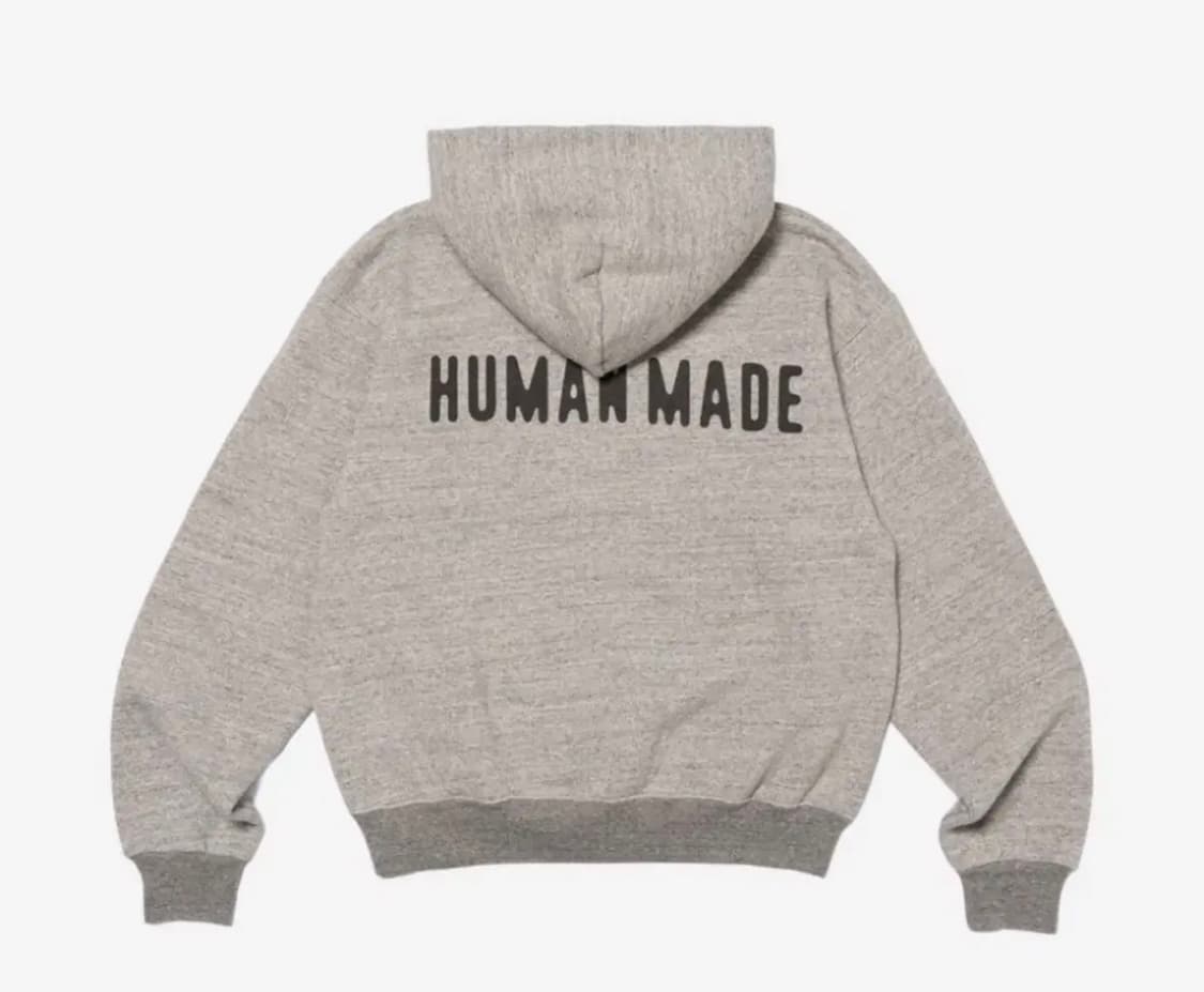 휴먼메이드 기모 후드집업 그레이 사이즈 S 상태 S급 상품이미지3