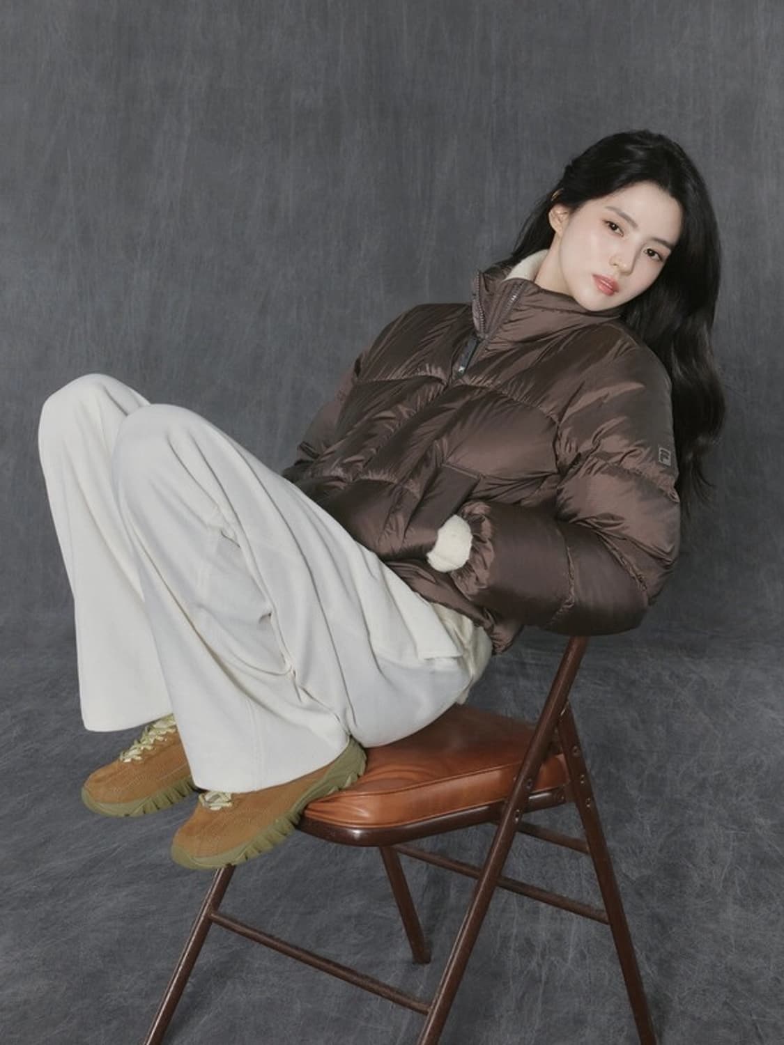 휠라 플로우 다운 패딩 초코브라운 상품이미지2