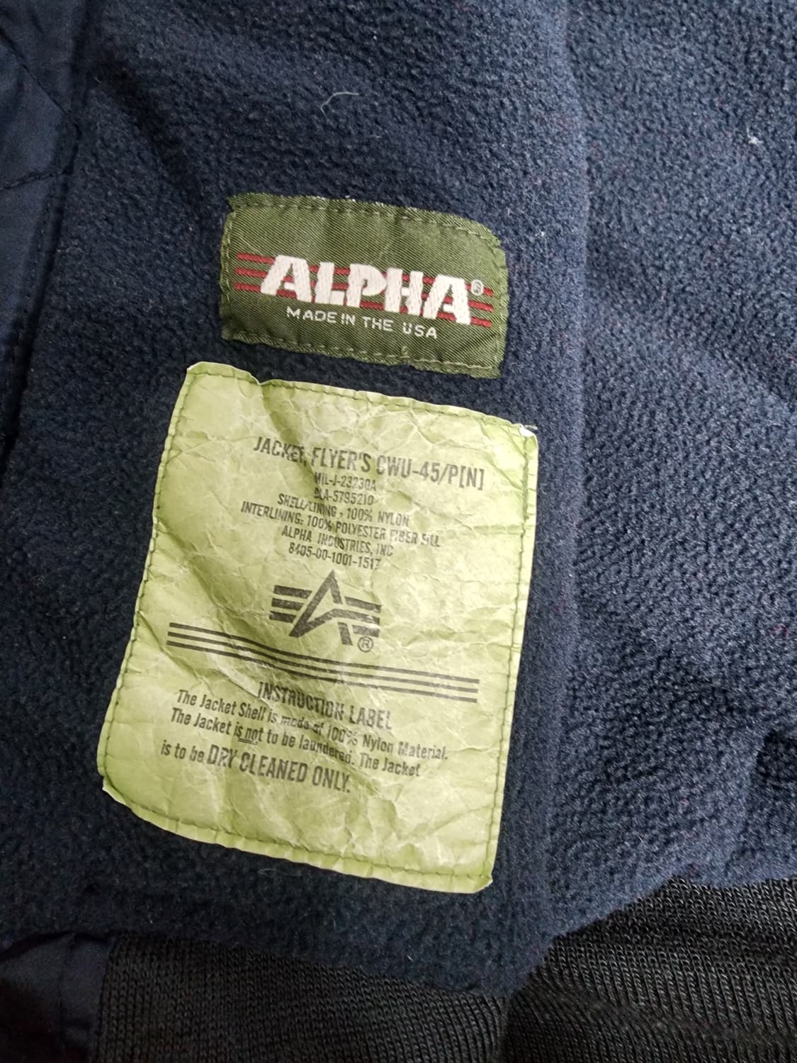 알파인더스트리 cwu 45 MA-1 블루종 항공 점퍼 상품이미지4