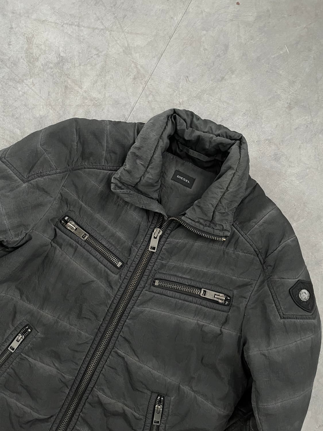 Diesel 디젤 블랙 퀄팅 패딩 자켓 상품이미지5
