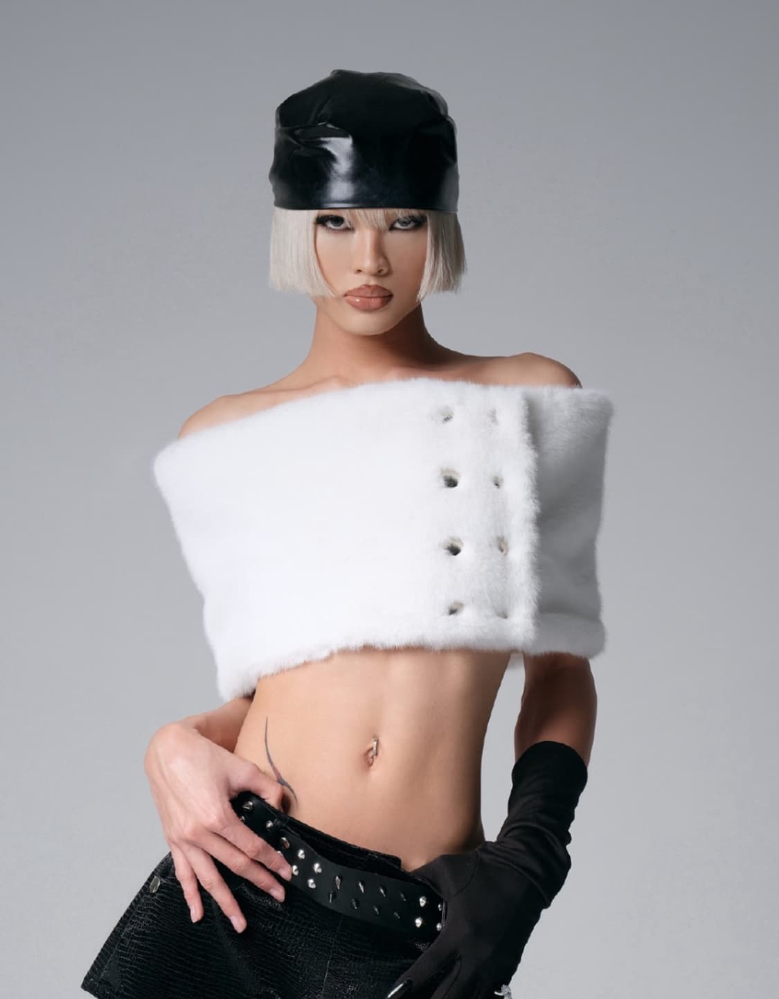 린하린 Patent Leather Head Scarf & Faux Min 상품이미지1