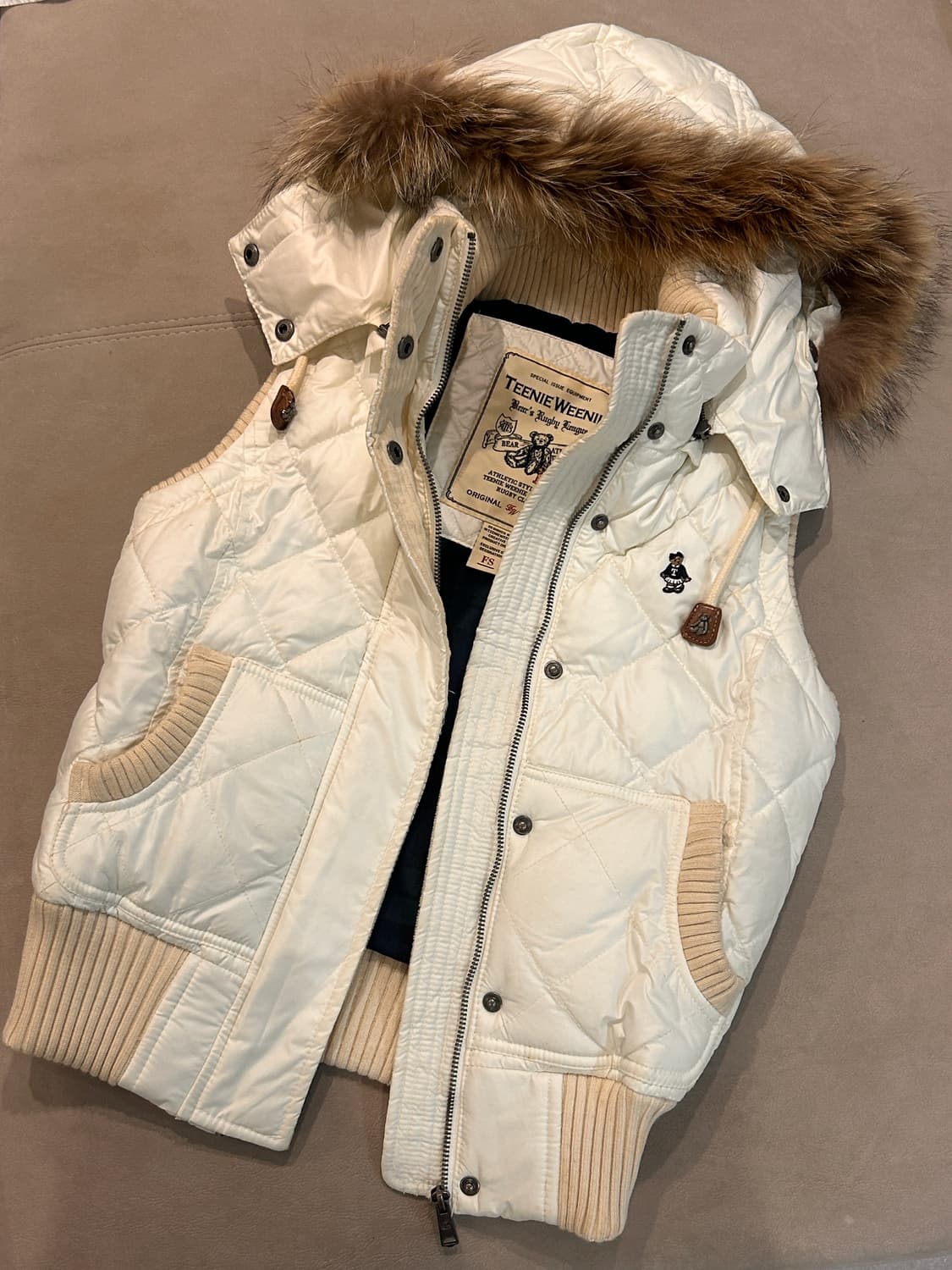 티니위니 갸루 세미크롭 퀼팅 패딩 조끼 상품이미지1