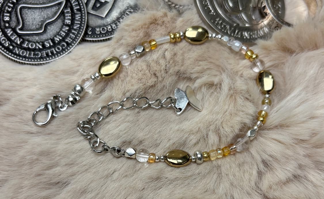 [W] 핸드메이드 비즈 팔찌 Golden 030 상품이미지6