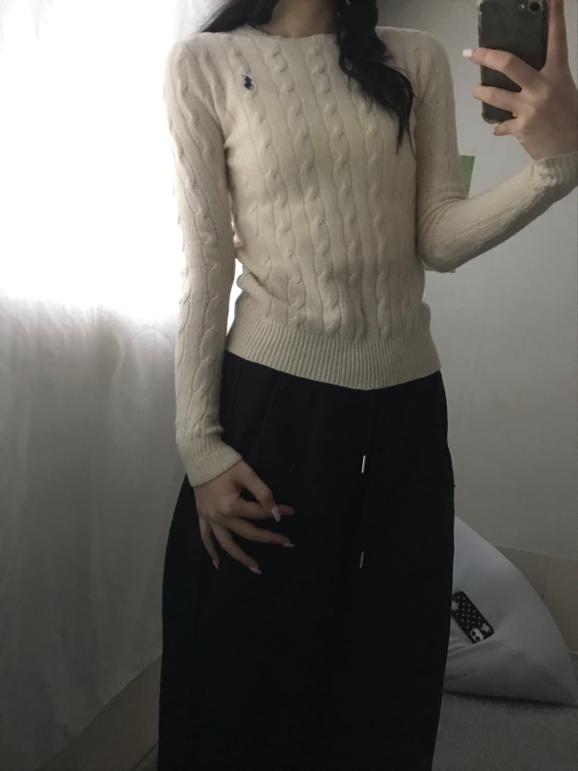 폴로 아이보리 케이블 니트 상품이미지5