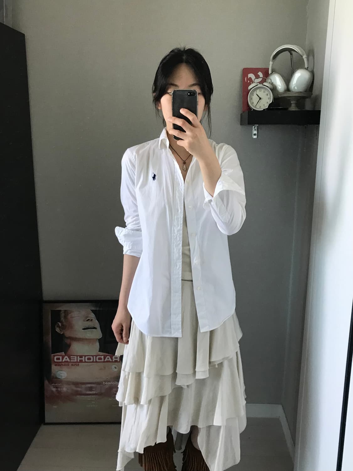 폴로 랄프로렌 포니 로고 화이트 셔츠 상품이미지1
