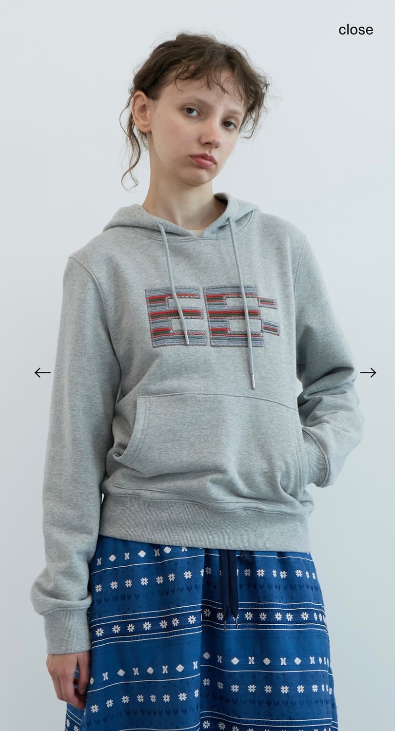 엔조블루스 픽셀 로고 클럼피 후디 (grey)  상품이미지3