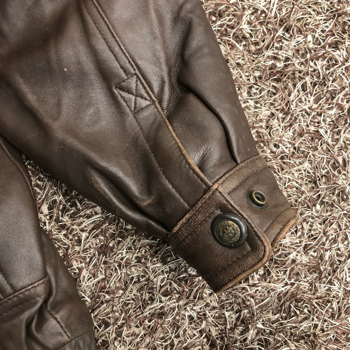 피에르가르뎅 양가죽 봄버 브라운 레더 가죽 자켓 상품이미지4