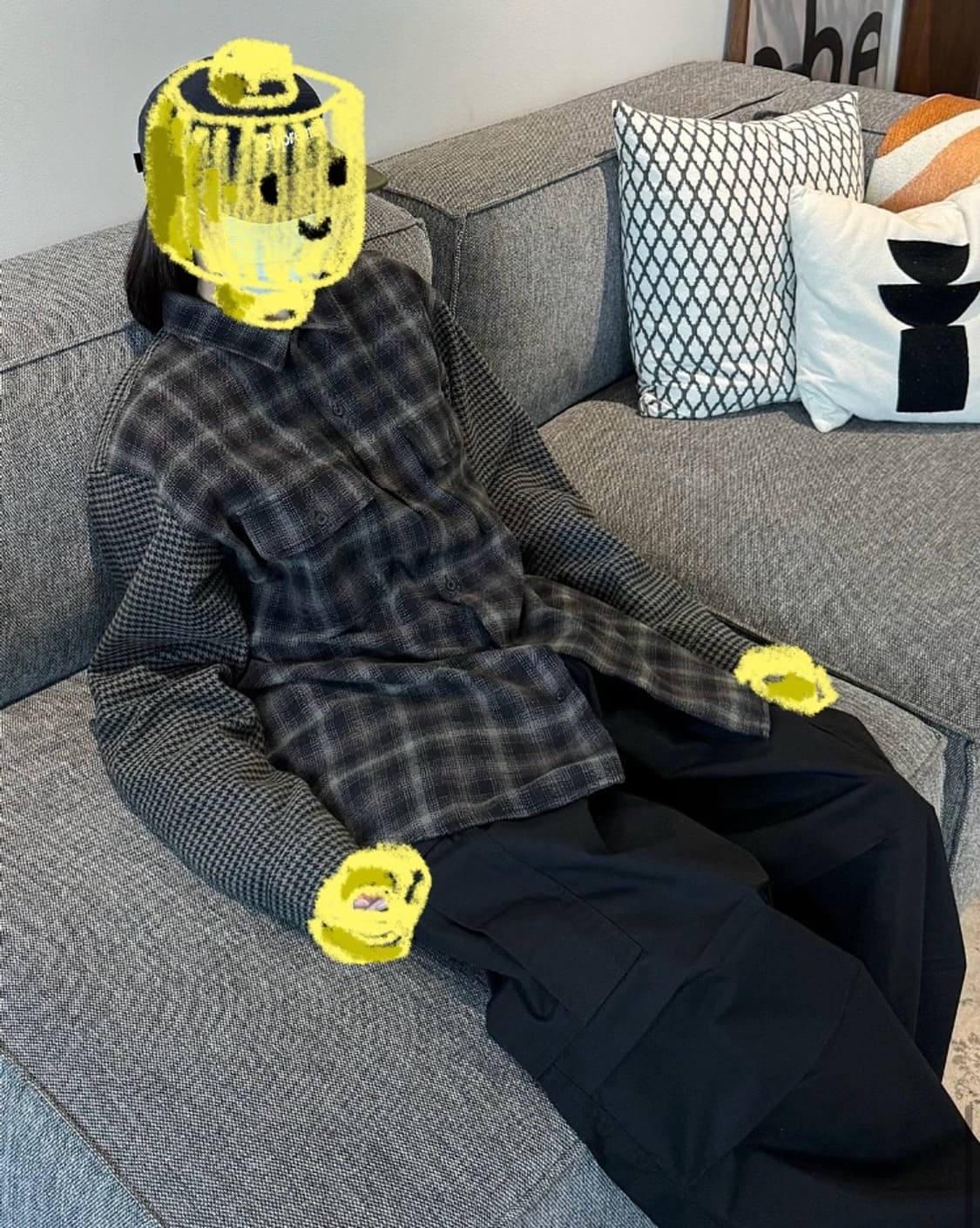 (L) 슈프림 23FW 하운드투스 플레이드 플란넬 셔츠 블랙 상품이미지2