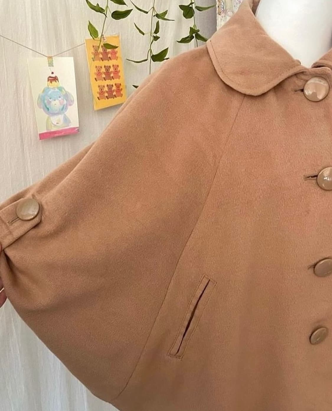 브라운 케이프 코트 상품이미지4