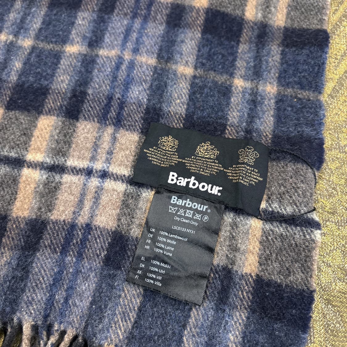 바버 헤리티지 라인 블루 타탄체크 울머플러 N268 상품이미지3