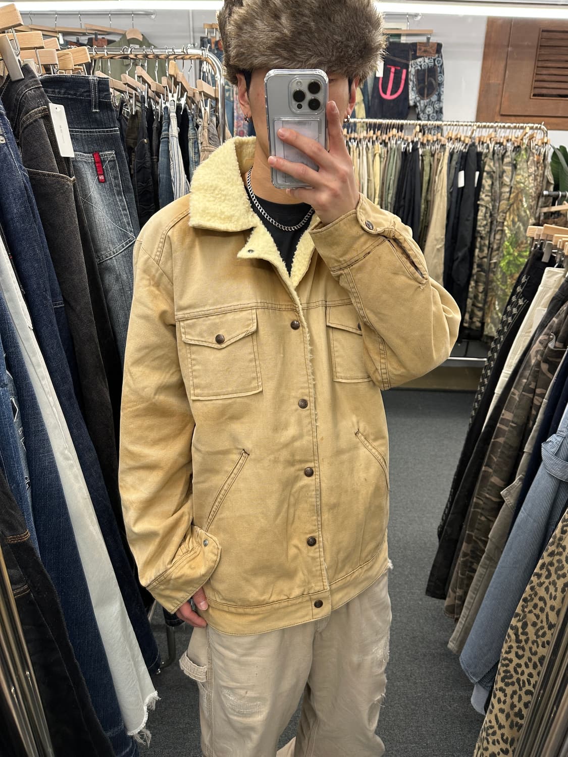 L) 디키즈 셰르파 양털 베이지 워크자켓 상품이미지1