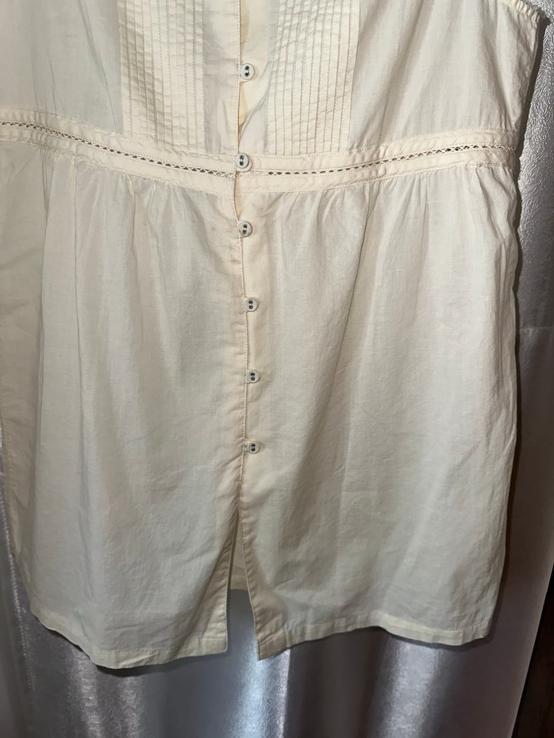 내추럴 코튼 슬리브리스 블라우스 상품이미지4