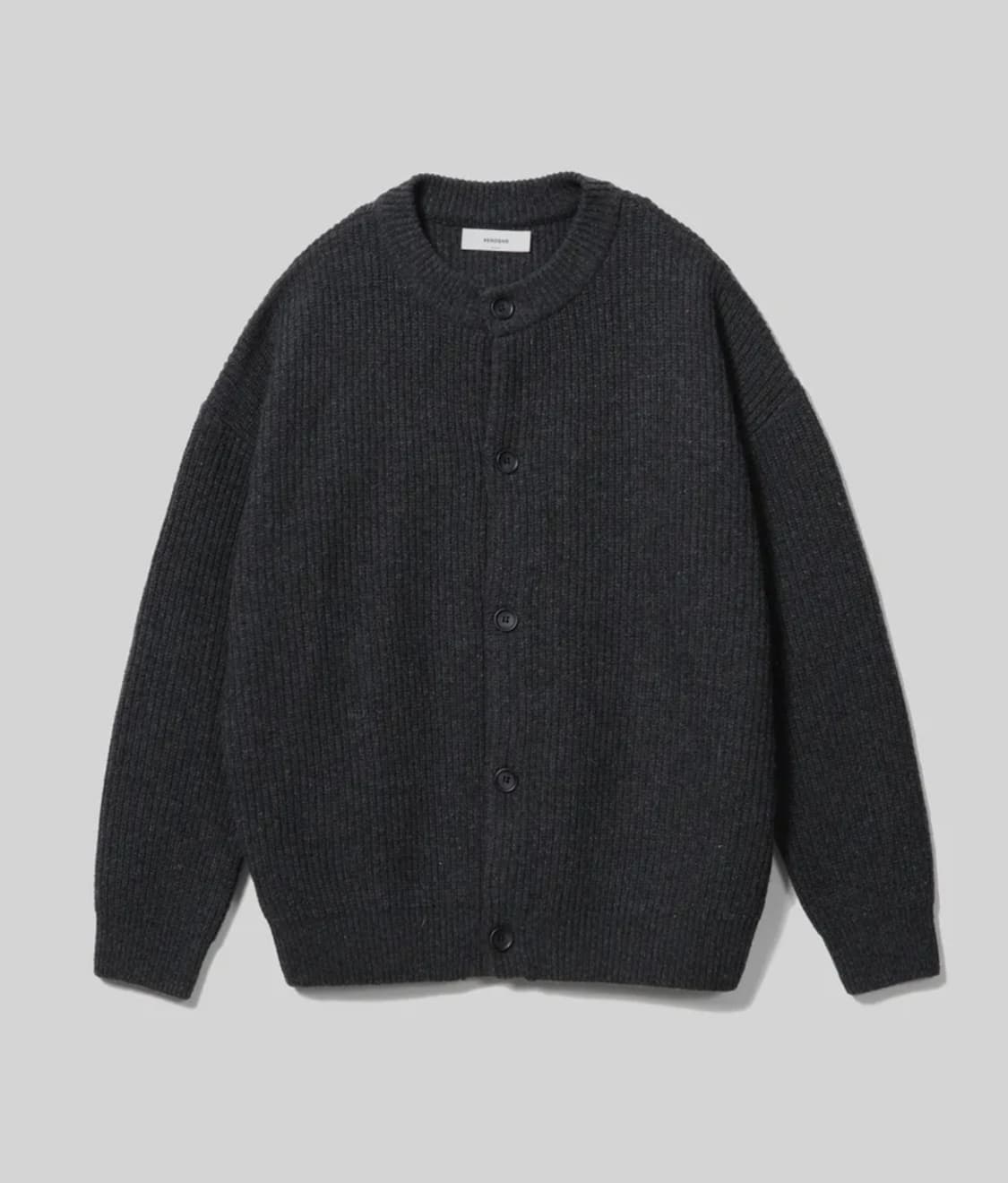 제로 라운드넥 가디건 차콜 M 상품이미지1