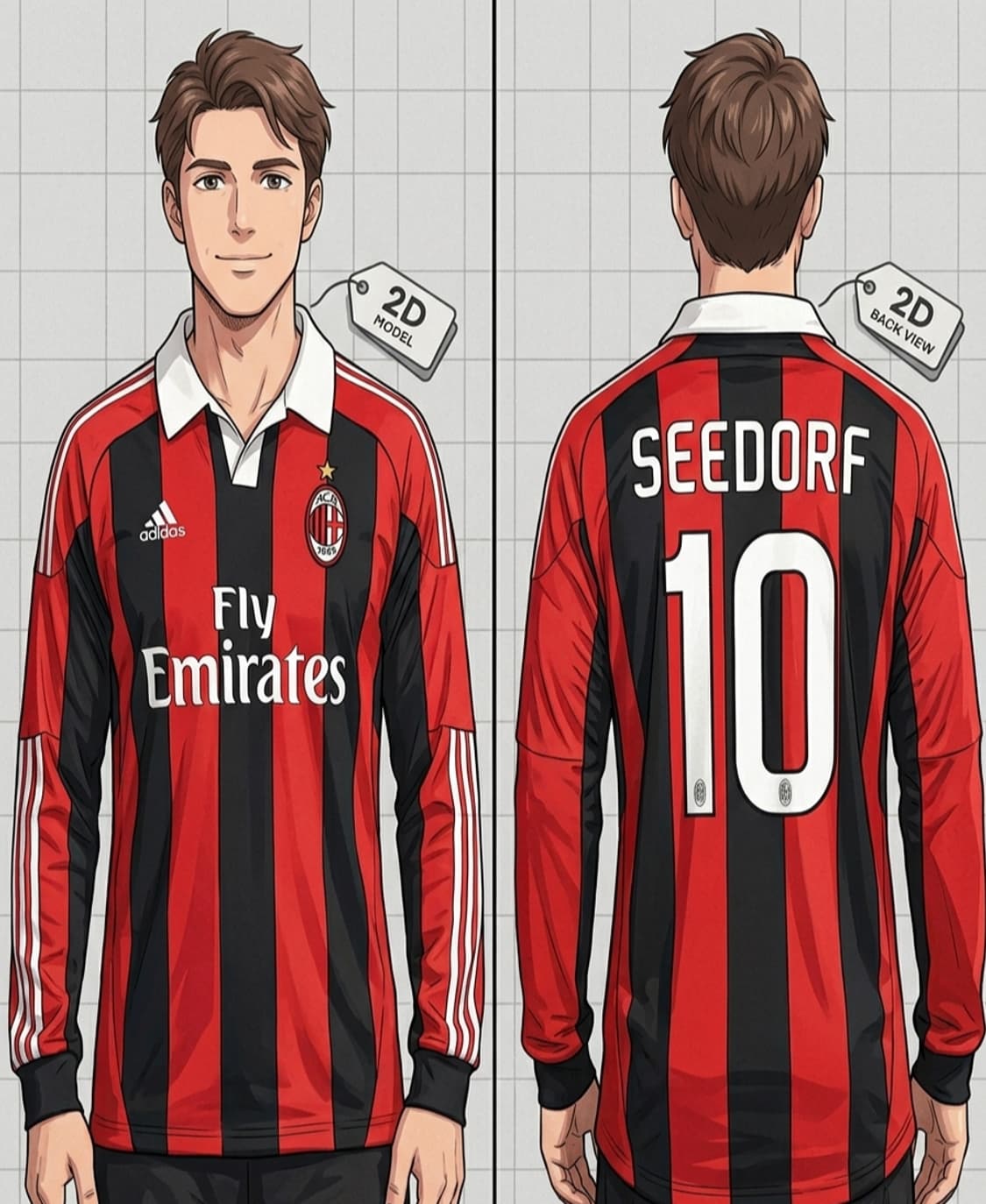 AC밀란 12-13 긴팔 세이도르프 셰도르프 긴팔 유니폼 롱슬리브 상품이미지2