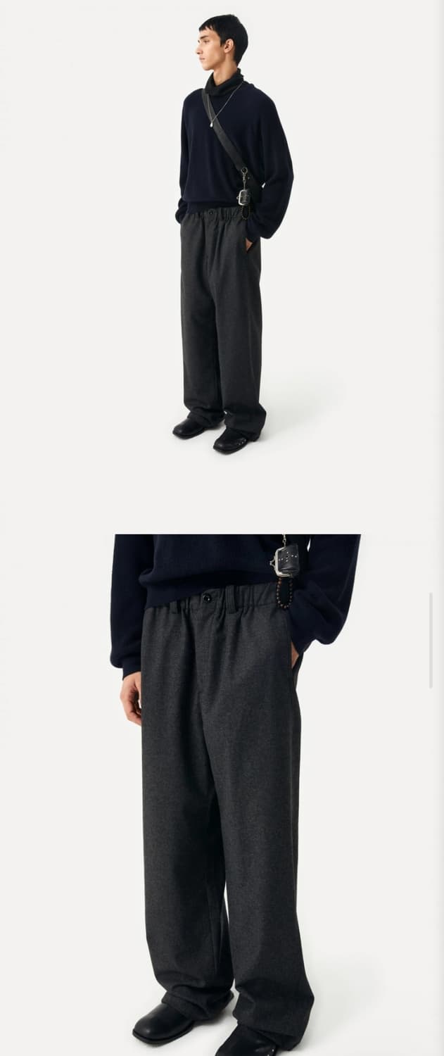 3) 라벨아카이브 선넷 이지 울 팬츠 챠콜 상품이미지2