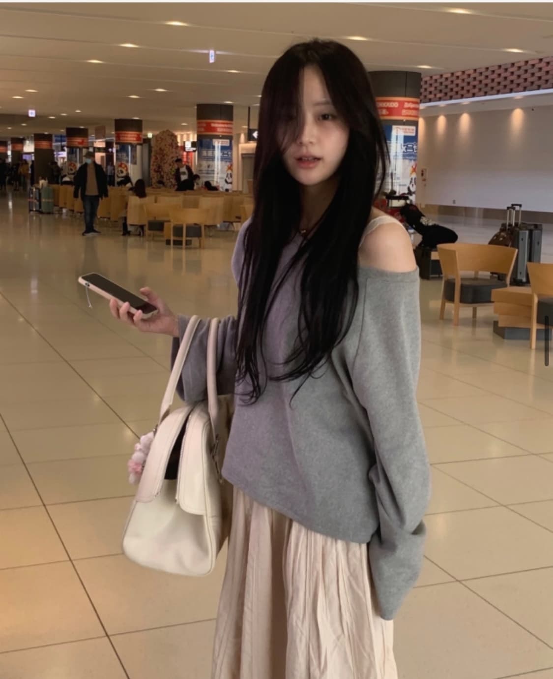 오이니 휘핑크림스커트 살구베이지 상품이미지2