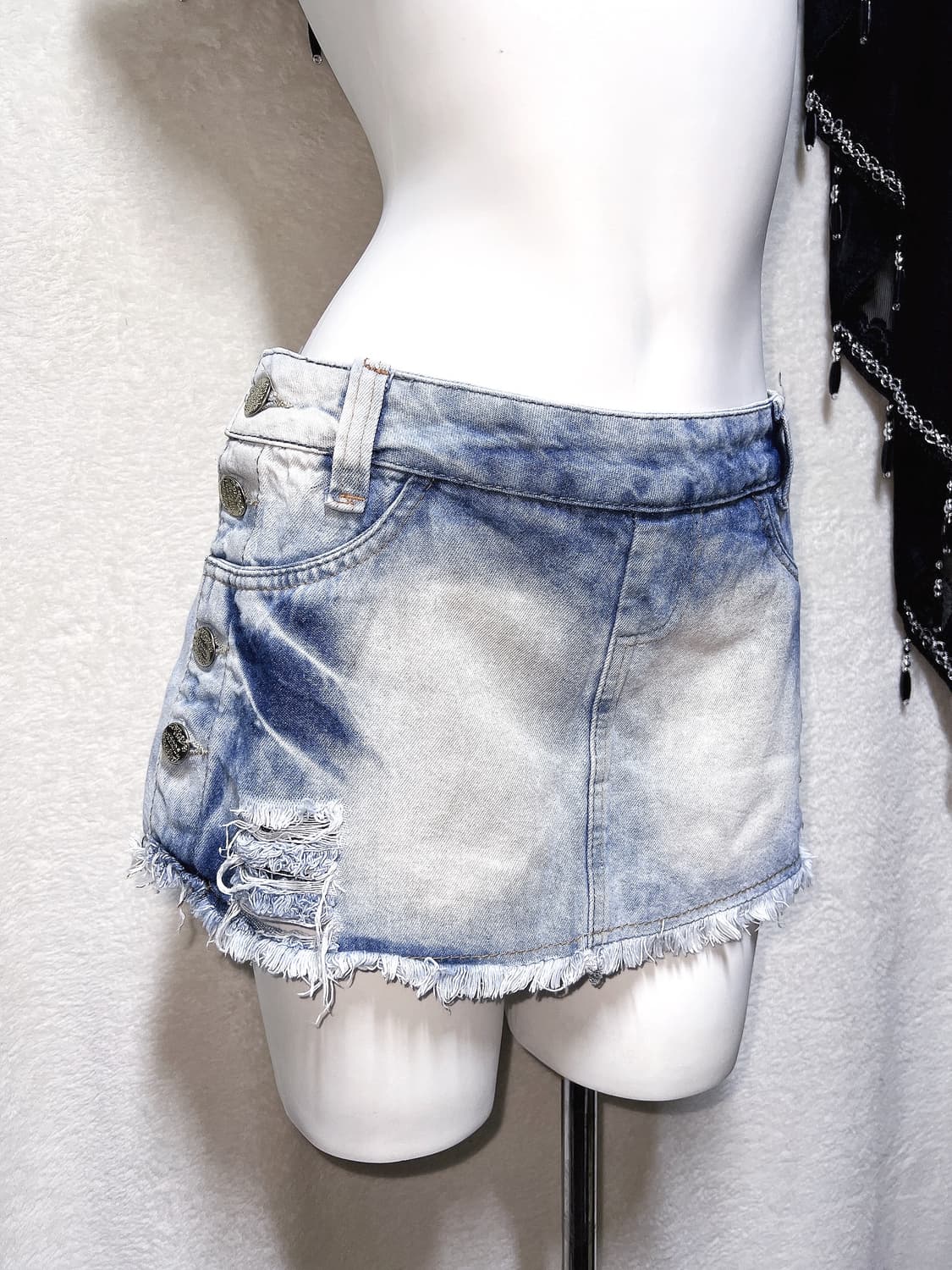아이스진 오네갸루 펑크 y2k 와투케 00s 데님 버튼 미니스커트 핫팬츠 상품이미지3