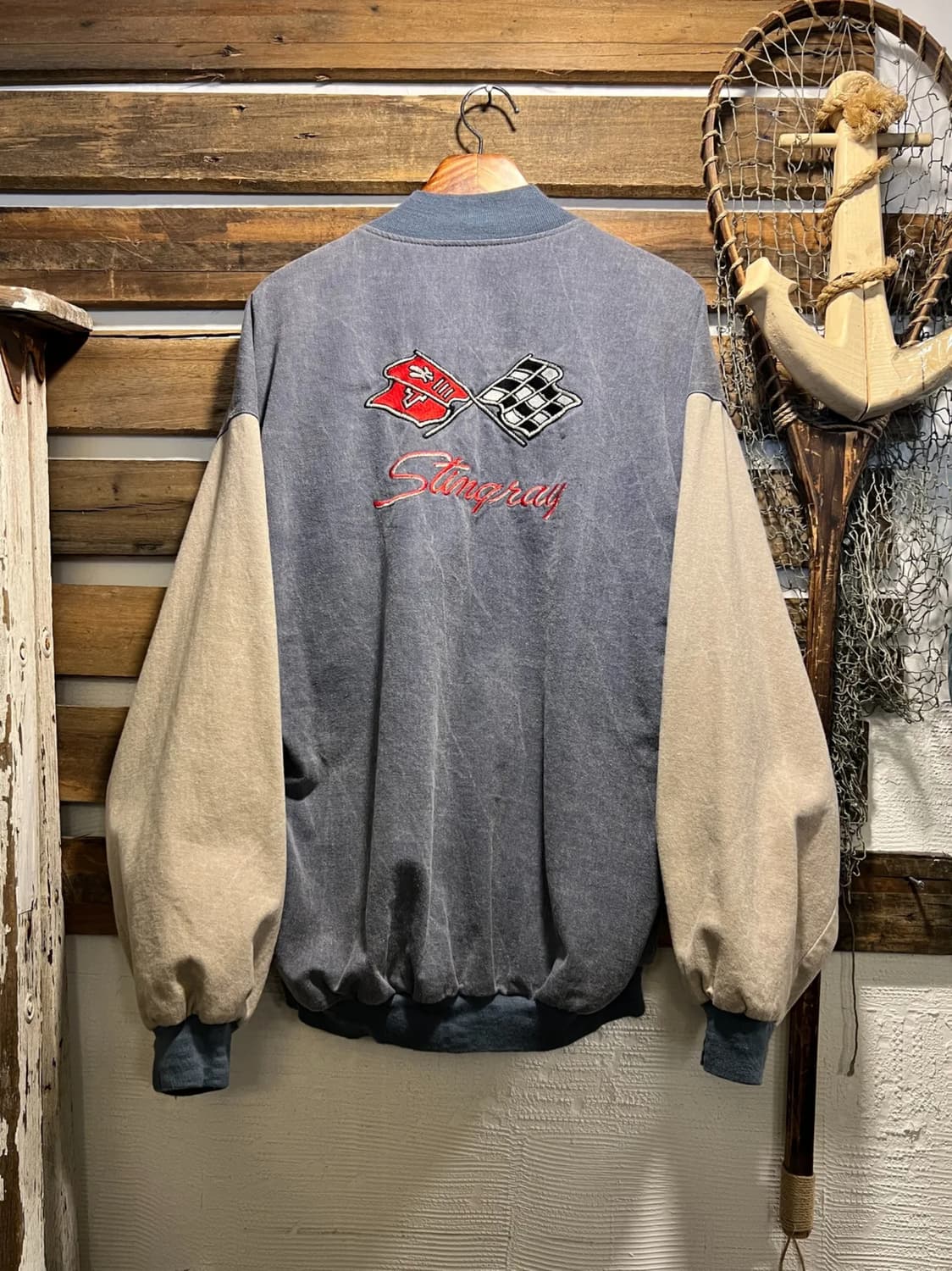 [L]90's USA Made Stingray 레이싱 데님 바시티 자켓 상품이미지1