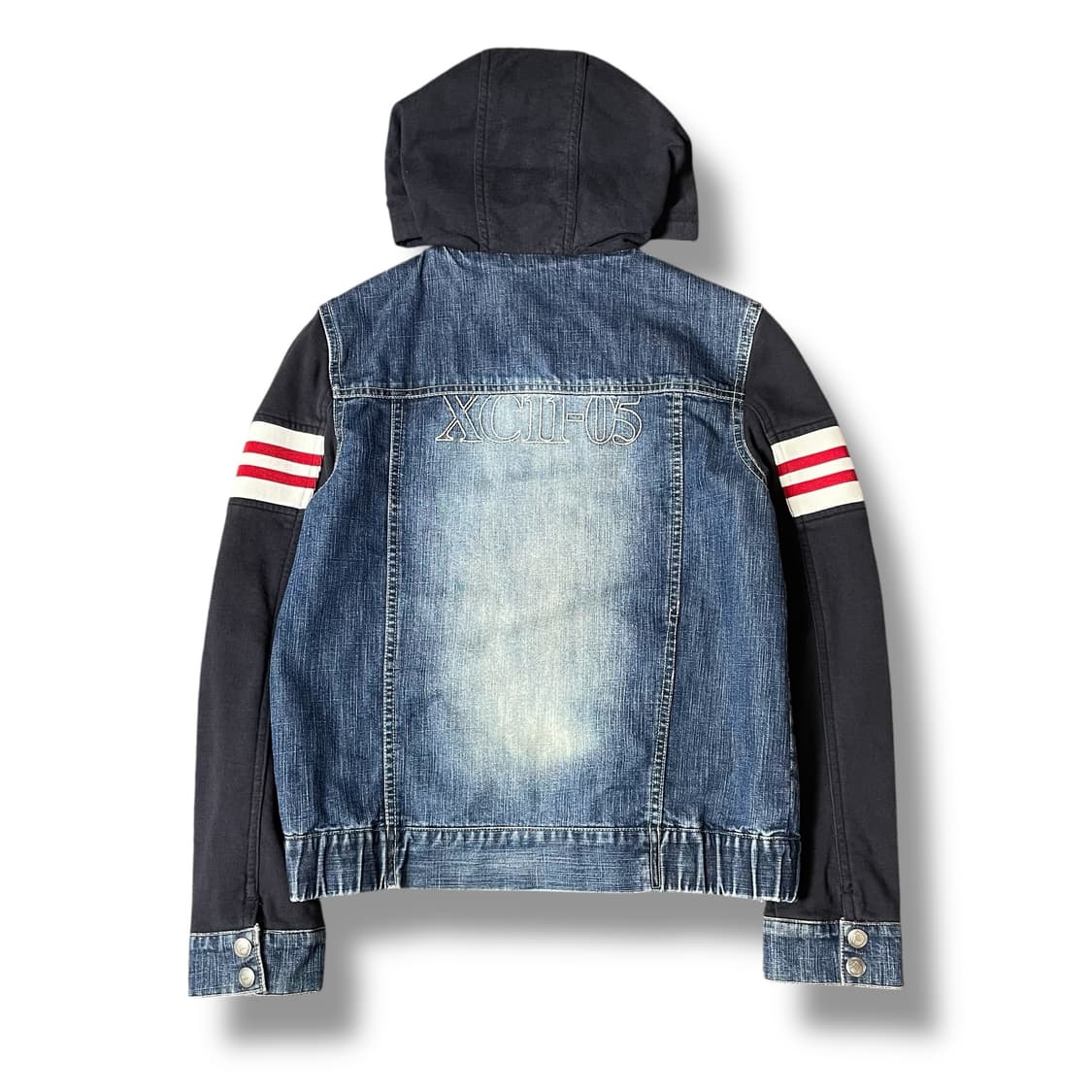 후부 빅로고 배색 후드 데님 자켓 S 상품이미지2