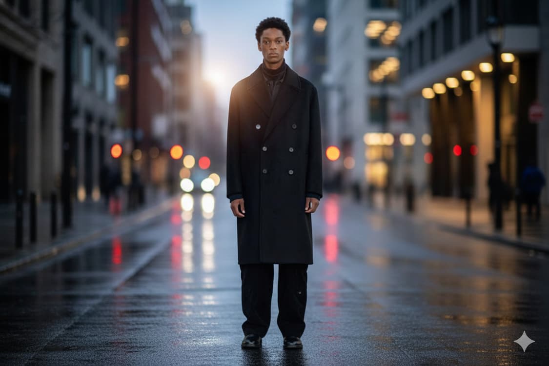 In Silence 블랙 캐시미어 더블 코트 1세대 상품이미지1