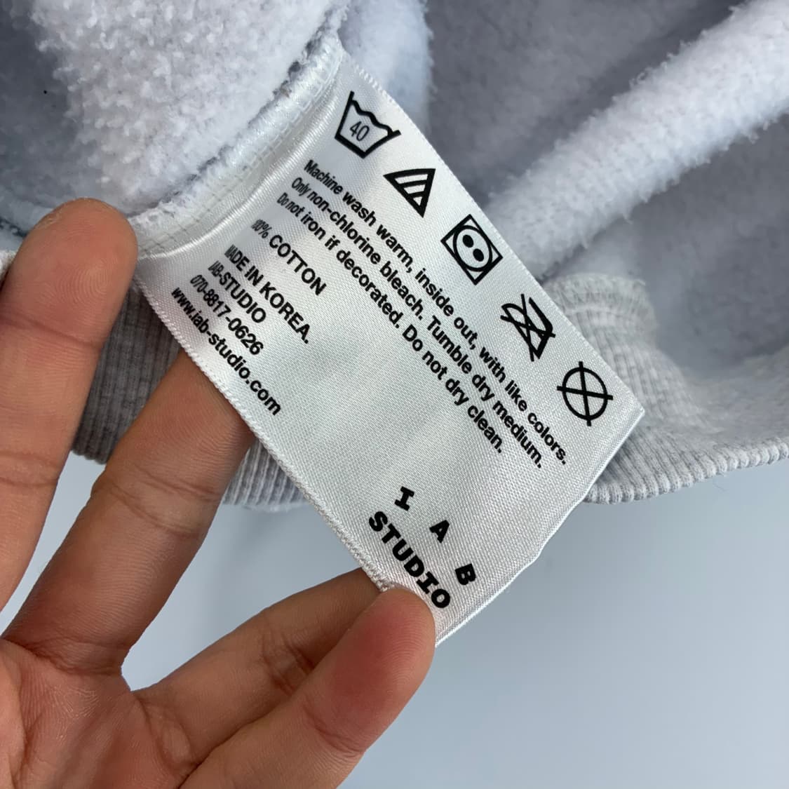 IAB STUDIOS 아이앱 스튜디오 멜란지 그레이 후드티 상품이미지7