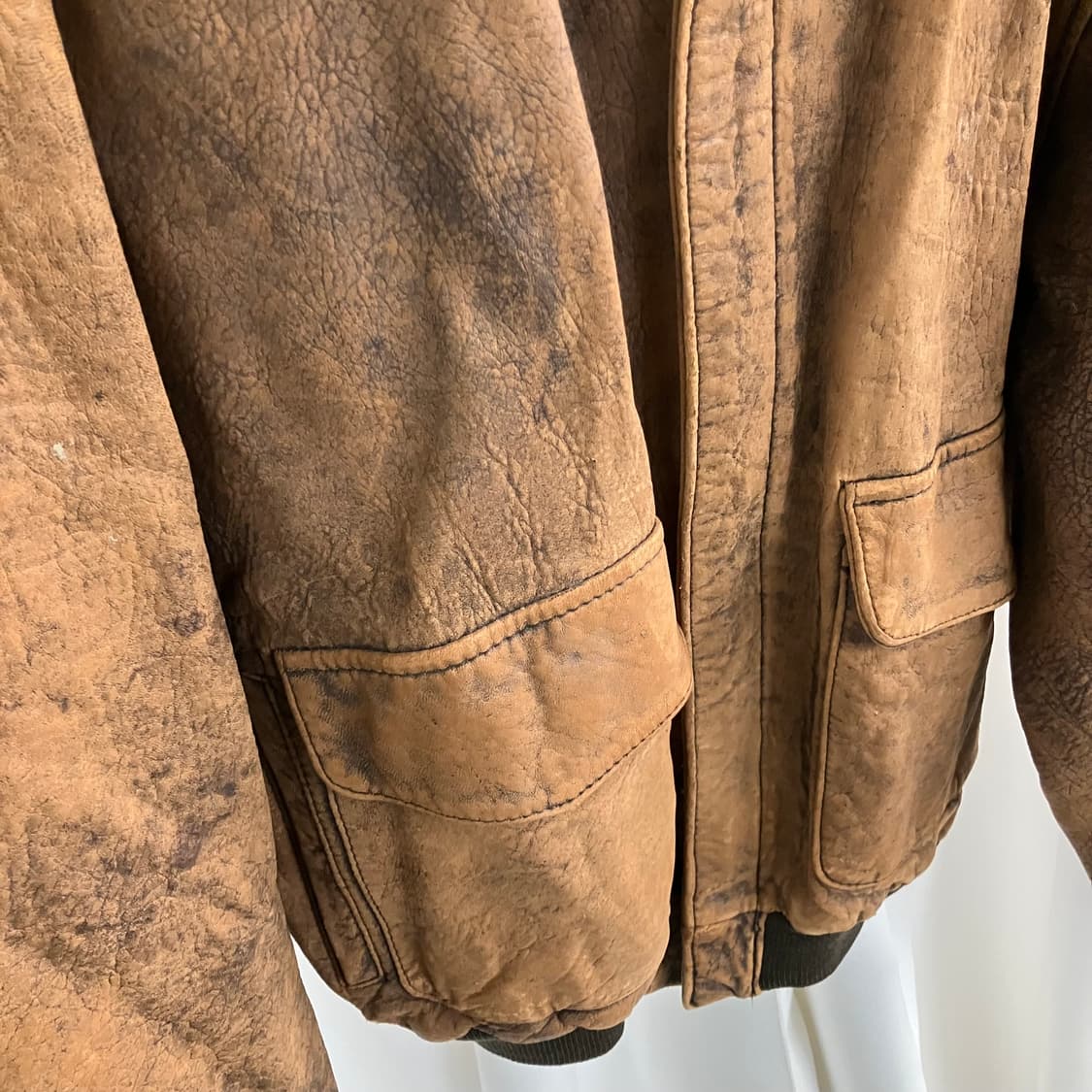 아비렉스 브라운 A-2 레더 봄버 자켓 M 상품이미지5