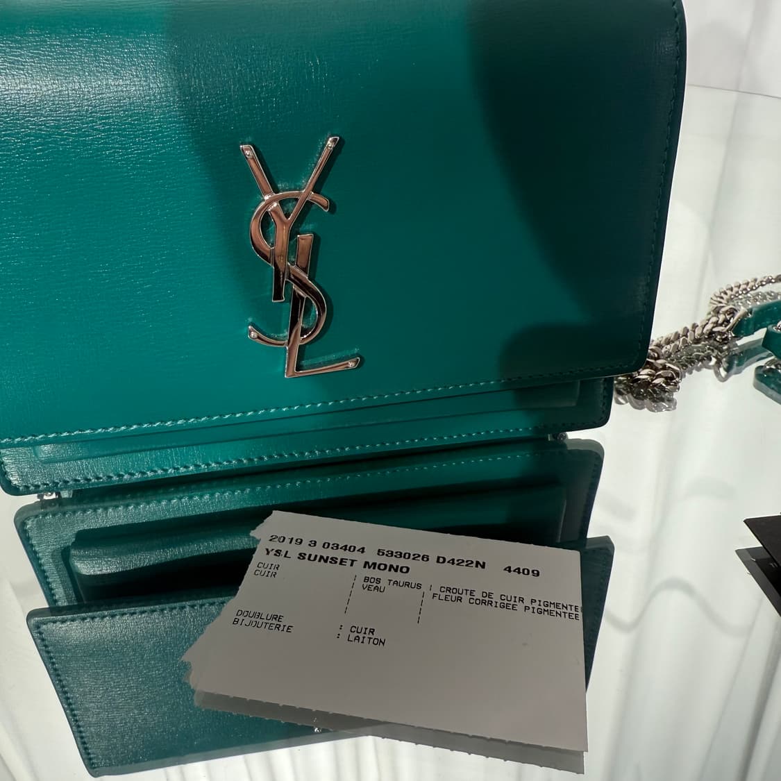 생로랑 YSL 실버 모노그램 체인 월렛 선셋 미니백 상품이미지9