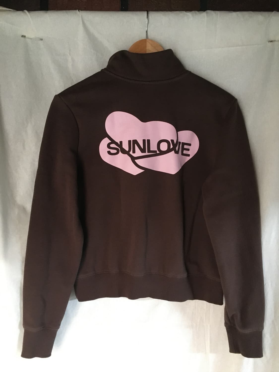 썬러브 Heart Half Zip Sweatshirt Brown 상품이미지7