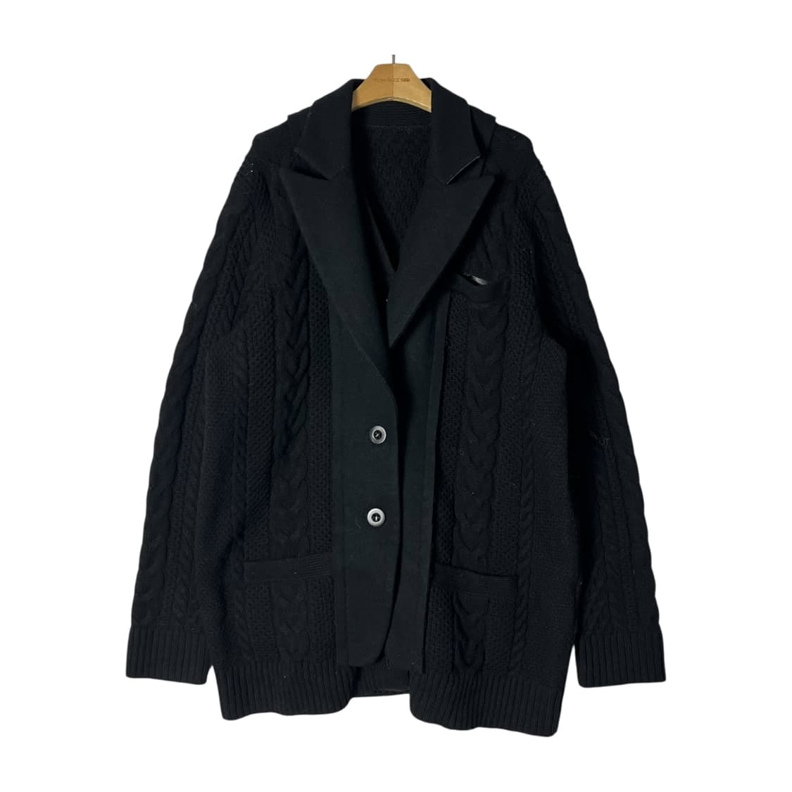 [Sacai] 사카이 울 케이블 니트 테일러드 가디건 상품이미지1